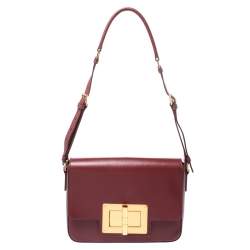 Tom Ford Red Leather Medium Natalia Day Shoulder Bag