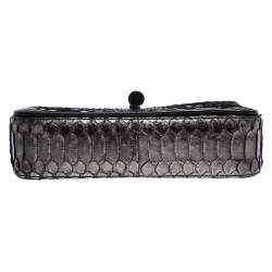 Pre Owned Tom Ford Metallic Silver Python Small Chain Natalia Shoulder Bag