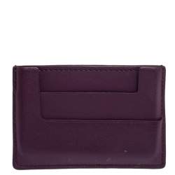 Pre Owned Tom Ford Purple Leather T Bar Card Holder 