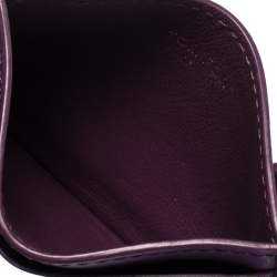 Pre Owned Tom Ford Purple Leather T Bar Card Holder 