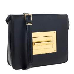 Pre Owned Tom Ford Black Leather Large Natalia Shoulder Bag