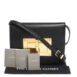 Tom Ford Black Leather Large Natalia Shoulder Bag