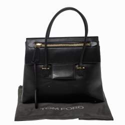 Pre Owned Tom Ford Black Leather Icon Tote