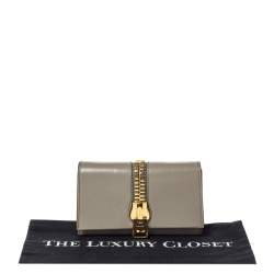 Tom Ford Beige Small Zip Front Leather Clutch