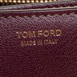 Tom Ford Burgundy Leather Large Natalia Shoulder Bag