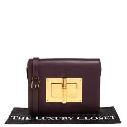 Tom Ford Burgundy Leather Large Natalia Shoulder Bag
