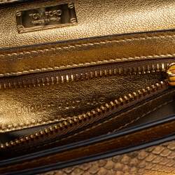 Pre Owned Tom Ford Metallic Gold Python Small Natalia Crossbody Bag