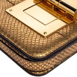 Pre Owned Tom Ford Metallic Gold Python Small Natalia Crossbody Bag