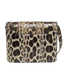 Pre Owned Tom Ford Black/Beige Python Large Natalia Shoulder Bag