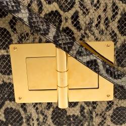 Pre Owned Tom Ford Black/Beige Python Large Natalia Shoulder Bag