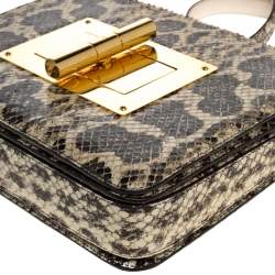 Pre Owned Tom Ford Black/Beige Python Large Natalia Shoulder Bag