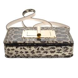 Pre Owned Tom Ford Black/Beige Python Large Natalia Shoulder Bag