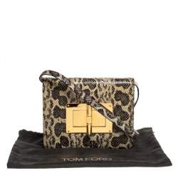 Pre Owned Tom Ford Black/Beige Python Large Natalia Shoulder Bag