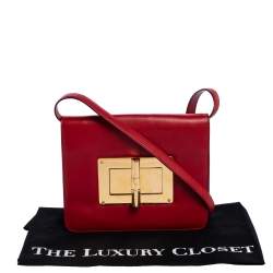Pre Owned Tom Ford Red Leather Large Natalia Shoulder Bag