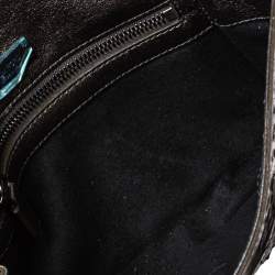 Pre Owned حقيبة كتف توم فورد "اليكس" سحابو قفل جلد ثعبان ميتاليك