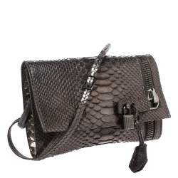 Pre Owned حقيبة كتف توم فورد "اليكس" سحابو قفل جلد ثعبان م يتاليك