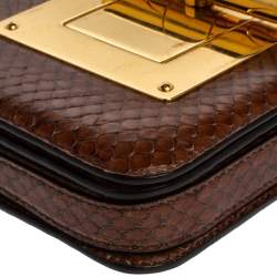 Tom Ford Brown Python Small Natalia Crossbody Bag