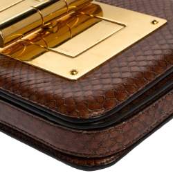 Tom Ford Brown Python Small Natalia Crossbody Bag