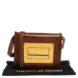 Tom Ford Brown Python Small Natalia Crossbody Bag