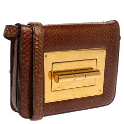 Tom Ford Brown Python Small Natalia Crossbody Bag