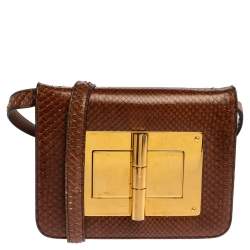Tom Ford Brown Python Small Natalia Crossbody Bag