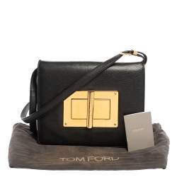 Tom Ford Black Leather Large Natalia Shoulder Bag