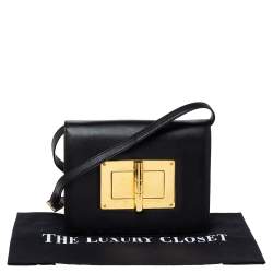Pre Owned Tom Ford Black Leather Large Natalia Shoulder Bag