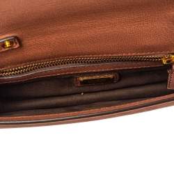 Pre Owned Tom Ford Nude Pink Suede Zip Detail Flap Clutch Bag