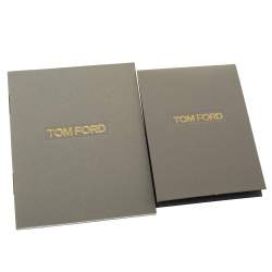 Pre Owned Tom Ford Nude Pink Suede Zip Detail Flap Clutch Bag