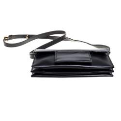 Tom Ford Black Leather Flap Top Handle Bag
