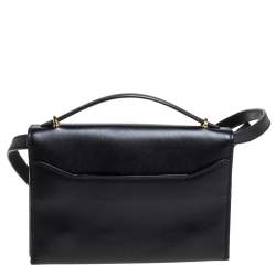 Tom Ford Black Leather Flap Top Handle Bag