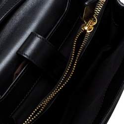 Tom Ford Black Leather Flap Top Handle Bag