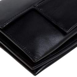 Tom Ford Black Leather Flap Top Handle Bag