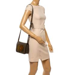 Pre Owned Tom Ford Khaki Leather Small Natalia Crossbody Bag