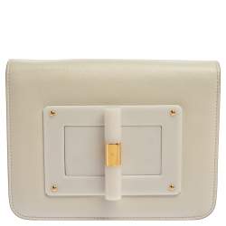 Pre Owned Tom Ford White Leather Small Natalia Crossbody Bag