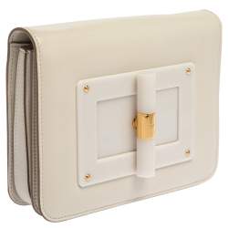 Pre Owned Tom Ford White Leather Small Natalia Crossbody Bag