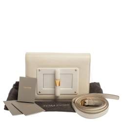 Pre Owned Tom Ford White Leather Small Natalia Crossbody Bag