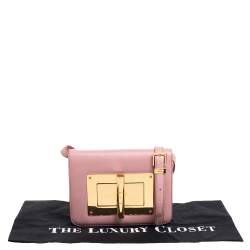 Pre Owned Tom Ford Pink Leather Small Natalia Crossbody Bag