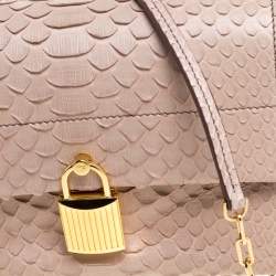 Tom Ford Blush Nude Beige Python Padlock Flap Chain Crossbody Bag