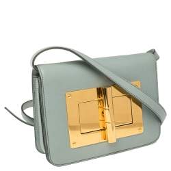 Pre Owned Tom Ford Mint Green Leather Small Natalia Crossbody Bag