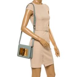 Pre Owned Tom Ford Mint Green Leather Small Natalia Crossbody Bag