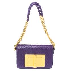 Pre Owned Tom Ford Purple Python Natalia Shoulder Bag