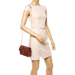 Tom Ford Brown Python Small Leonica Padlock Shoulder Bag