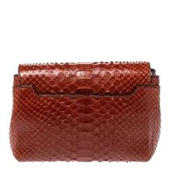 Tom Ford Brown Python Small Leonica Padlock Shoulder Bag
