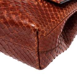 Tom Ford Brown Python Small Leonica Padlock Shoulder Bag