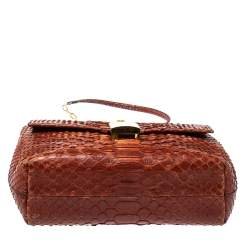 Tom Ford Brown Python Small Leonica Padlock Shoulder Bag