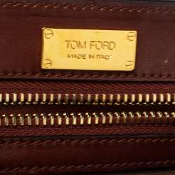 Tom Ford Brown Python Small Leonica Padlock Shoulder Bag