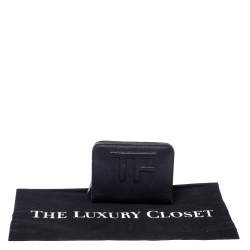 مملوكة مسبقًا محفظة توم فورد جلد أسود مضغوطة