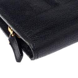 مملوكة مسبقًا محفظة توم فورد جلد أسود مضغوطة