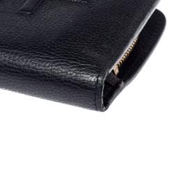 مملوكة مسبقًا محفظة توم فورد جلد أسود مضغوطة